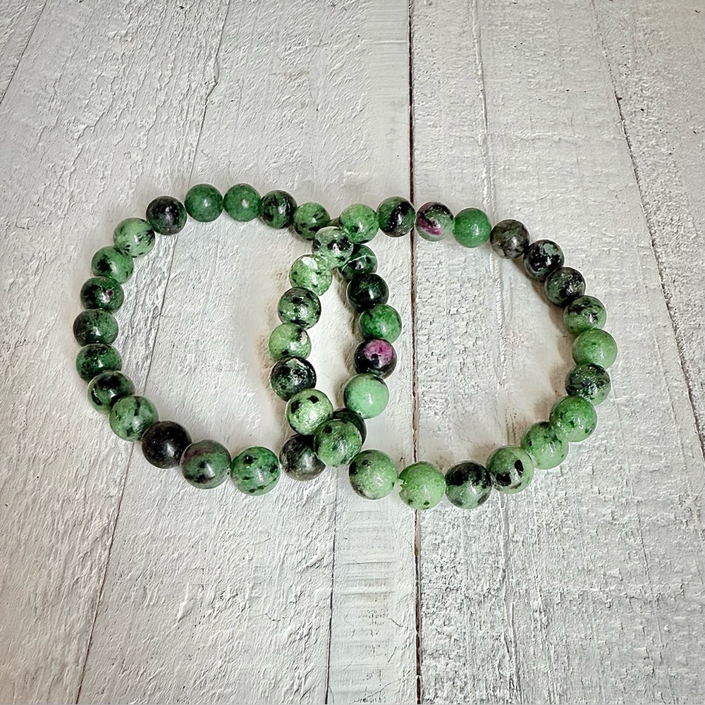 Stack of Two Ruby in Zoisite Stretch Bracelets